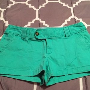Blueish green red camel shorts from Belk